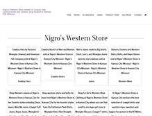 Tablet Screenshot of nigroswesternstore.com